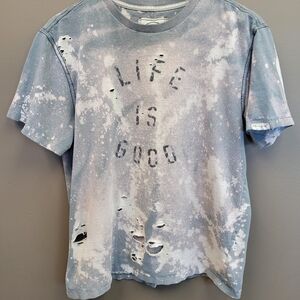 Y2K Men's DESTROYED Life Is Good GRUNGE T-shirt Medium